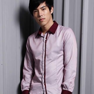 Contrast-Trim Pinstriped Shirt Contrast-Trim Pinstriped Shirt