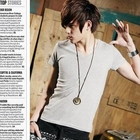 Monkey Shop - Striped V-Neck Short-Sleeve Tee