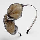 Moonbasa - Beaded Mesh Bow-Accent Head Band