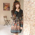 59 Seconds - Patterned Square-Neck Dress