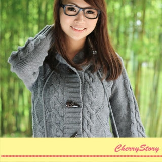 Hooded Cable-Knit Cardigan