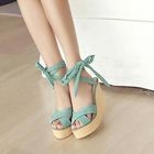 Grace Candy - Cross-Strap Wedge Sandals