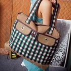 Fashion Lady - Check Panel Canvas Tote