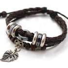 MURATI - Genuine Leather Agate & Leaf Bracelet