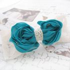 Fit-to-Kill - Sparkle lace and chiffon bow hair pin -blue