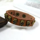 OWL Fashion - Skull-Stud Genuine-Leather Bangle