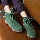 Ni-kiyo - Faux-Suede Lace-Up Ankle Boots
