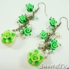Sweet & Co. - Sweet Mini Green Glitter Cupcake Floral Pearl Earrings