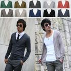 VINTAGE BROTHERS - V-Neck Knit Cardigan