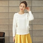 STYLEKELLY - Ruffle-Trim Knit Top 