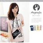 Maymaylu Dreams - Hooded Cat Print  Pullover