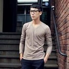 MITOSHOP - V-Neck Long-Sleeve Top