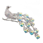 Briolette - Crystal Peacock Brooch