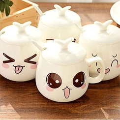 Good Living - Emoji Cup / Lid/ Spoon (Set or Individual Piece) Good Living - Emoji Cup / Lid/ Spoon (Set or Individual Piece)