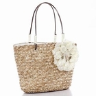 Smoothie - Corsage-Accent Straw Tote