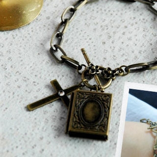 Vintage Bible Locket Bracelet
