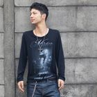 BLACK ASUKA - Long-Sleeve Print T-Shirt