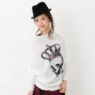 ageha@shibuya - Drape-Front Skull-Printed Top