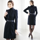 Jcstyle - Mandarin-Collar Coatdress with Belt