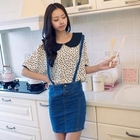 Clair Fashion - High-Waist Denim Jumper Dress