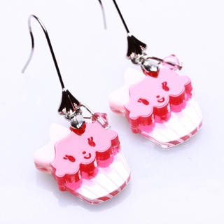 Miss Cupcake Fuchsia Crystal Silver Earrings Miss Cupcake Fuchsia Crystal Silver Earrings