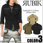 RUBIK - 3/4-Sleeve Crinkled Shirt