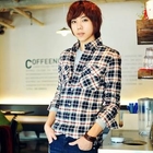 HOTBOOM - Pocket Accent Plaid Shirt