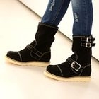 59 Seconds - Genuine Suede Buckled Short Boots