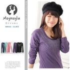 Maymaylu Dreams - Rhinestones Scoop Neck Cotton Top