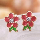 Cuteberry - Rhinestone Flower Ear Studs