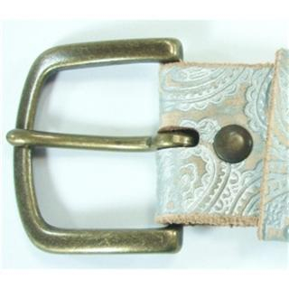 Paisley Motif Embossed Leather Belt Paisley Motif Embossed Leather Belt