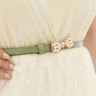 59 Seconds - Faux-Pearl Bow Slim Belt