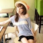 Tokyo Fashion - Set: Lace-Appliqué Top + Floral Tank Top