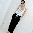 Miss Hong - Striped Hooded Long Dress