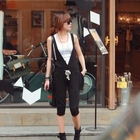 REDOPIN - Drawstring-Waist Cropped Jumper Pants
