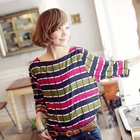 CatWorld - 3/4-Sleeve Check Top