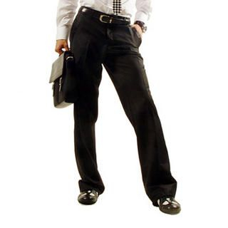 Pocket Stitched Black Pants