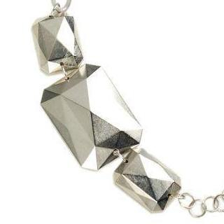 Shiny Silver Hard Rock Metallic Block Bracelet