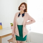 SUVINSHOP - Open-Front Ruffled Blazer