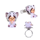 Atelier - Platinum Plated Ring with Animal MCC Elephant Monchhichi 