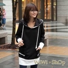 WIWI - Contrast-Trim Hooded Pullover