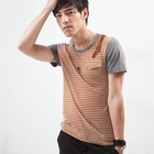 MR.PARK - Short-Sleeve Belted Striped T-Shirt