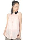prischu essentials - Contrast Collar Sleeveless Blouse