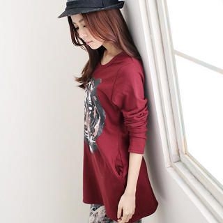 Tiger Print Long Top