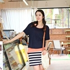 STYLEKELLY - Set: Cropped T-Shirt + Mock Two-Piece Dress
