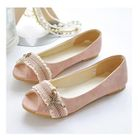 Smoothie - Peep-Toe Bow-Accent Flats