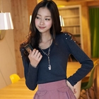 OrangeBear - Beaded Pleated-Sleeve Top