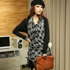 JK2 - Check-Panel Drawstring Knit Dress