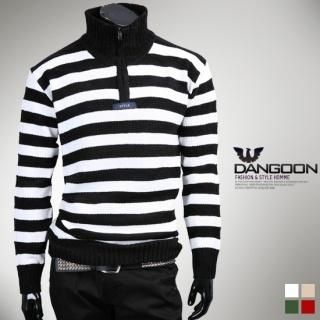 Zip Mock Neck Striped Knit Top Zip Mock Neck Striped Knit Top