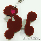 Sweet & Co. - Mirror Heart Brown Poodle Silver Necklace